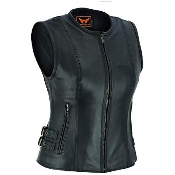 Amazon.com: Women Bullet Proof style Leather Motorcycle Vest